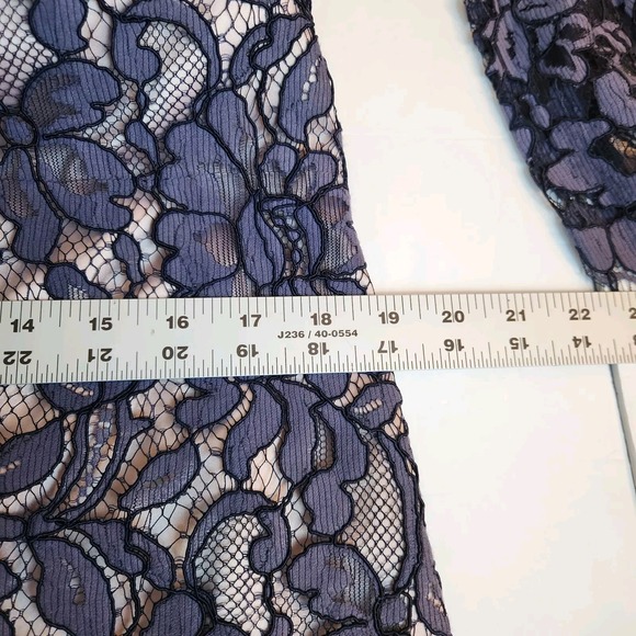 Eliza J Womens Lace Tulip Cocktail Dress Size 6 Grey/Purple Fit Flare Whimsigoth - Picture 12 of 16